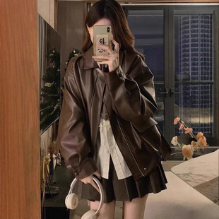小香风皮衣短外套2026年女士新款秋冬季美式小个子皮夹克春秋上衣