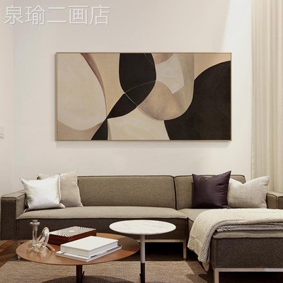 网红三小壁姐现代抽客厅发背y景欧墙装沙饰北象横版挂进门玄关