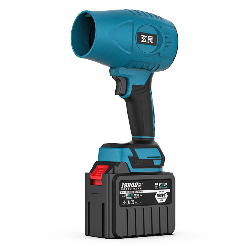 80涵道暴力风扇洗车吹水除尘除雪大F功率鼓风纯铜无刷锂电暴风机