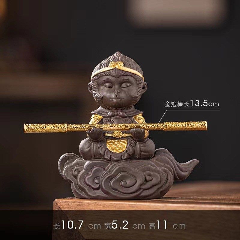 现货速发齐天大圣鱼缸造景摆件紫砂茶G宠水族假山盆景摆件装饰品,家居饰品,装饰摆件,淘宝优惠券,粉丝福利购,淘宝优惠卷