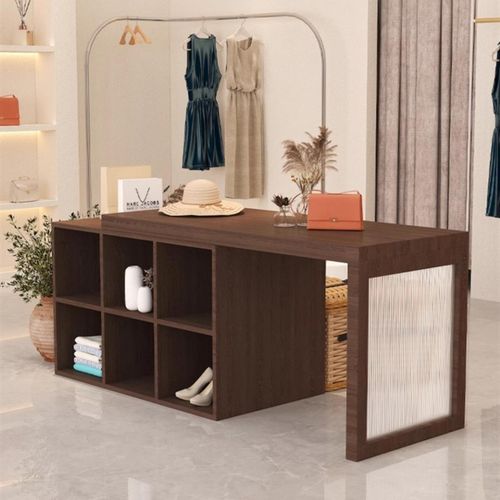 服装店收银台前台小型店t铺中岛流水台烤漆展示柜陈列架可伸缩吧