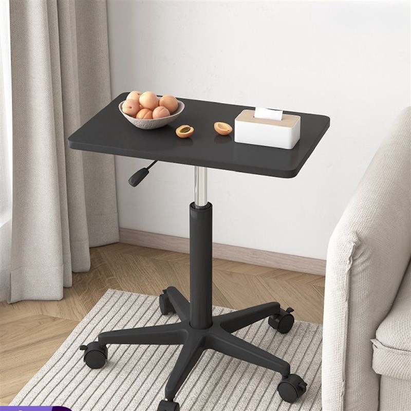 带滑轮小型f床边桌站立式工作台电脑办公书桌讲台可移动升降桌