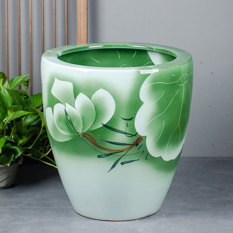景德镇陶瓷鱼缸大号养荷花睡莲盆乌龟水缸M庭院客厅书房摆件书画