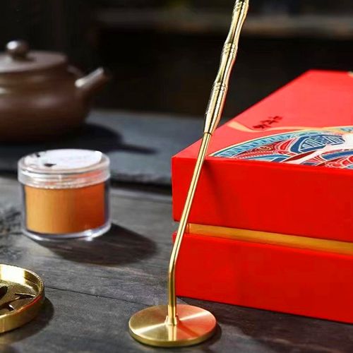 香道工具套装f打拓香灰香勺压香扫泡茶莲花香篆香香粉印黄铜七件