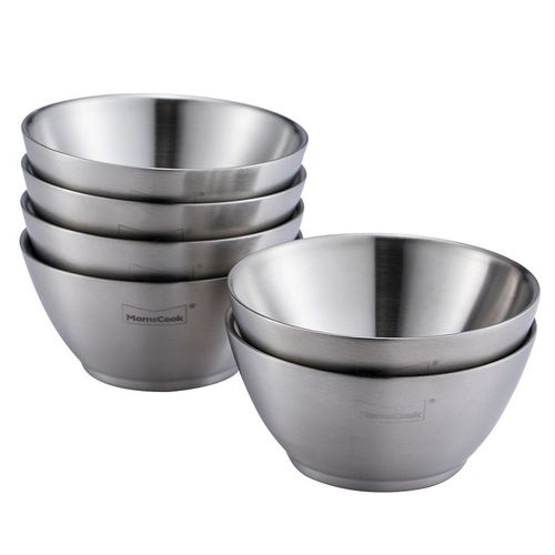 慕厨 304不i锈钢碗儿童防烫防摔双层隔热成人米饭碗家用加厚汤碗