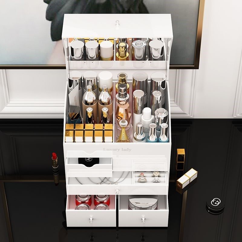 T4kzbi德国轻奢防尘化妆品收纳盒家用桌面梳妆台口红护肤品置物架,收纳整理,化妆箱/盒,淘宝优惠券,粉丝福利购,淘宝优惠卷