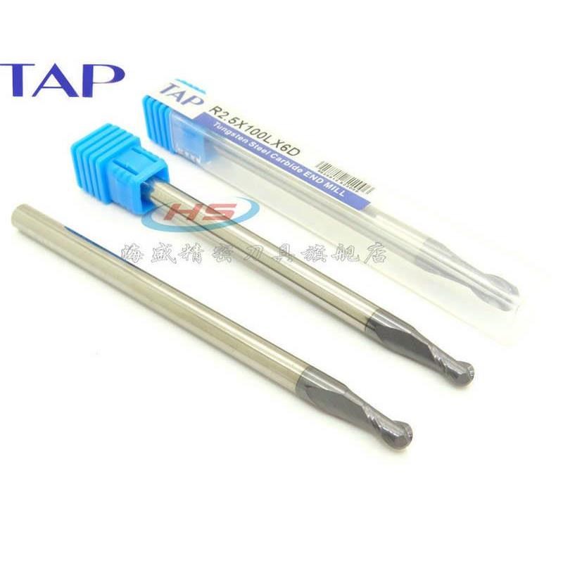 TAP钨钢合金铣刀 R2.5*100L*6柄 合金钨L钢刀铣刀 切削刀具 钨铣