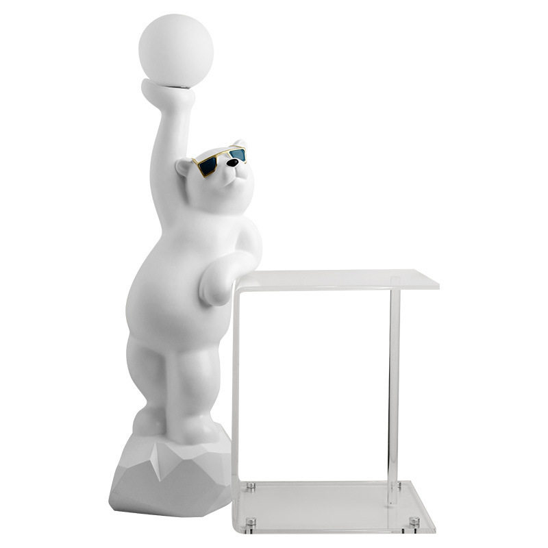 极速创意客厅置物架落地装饰灯收纳茶几摆件熊床头柜X灯沙发旁家