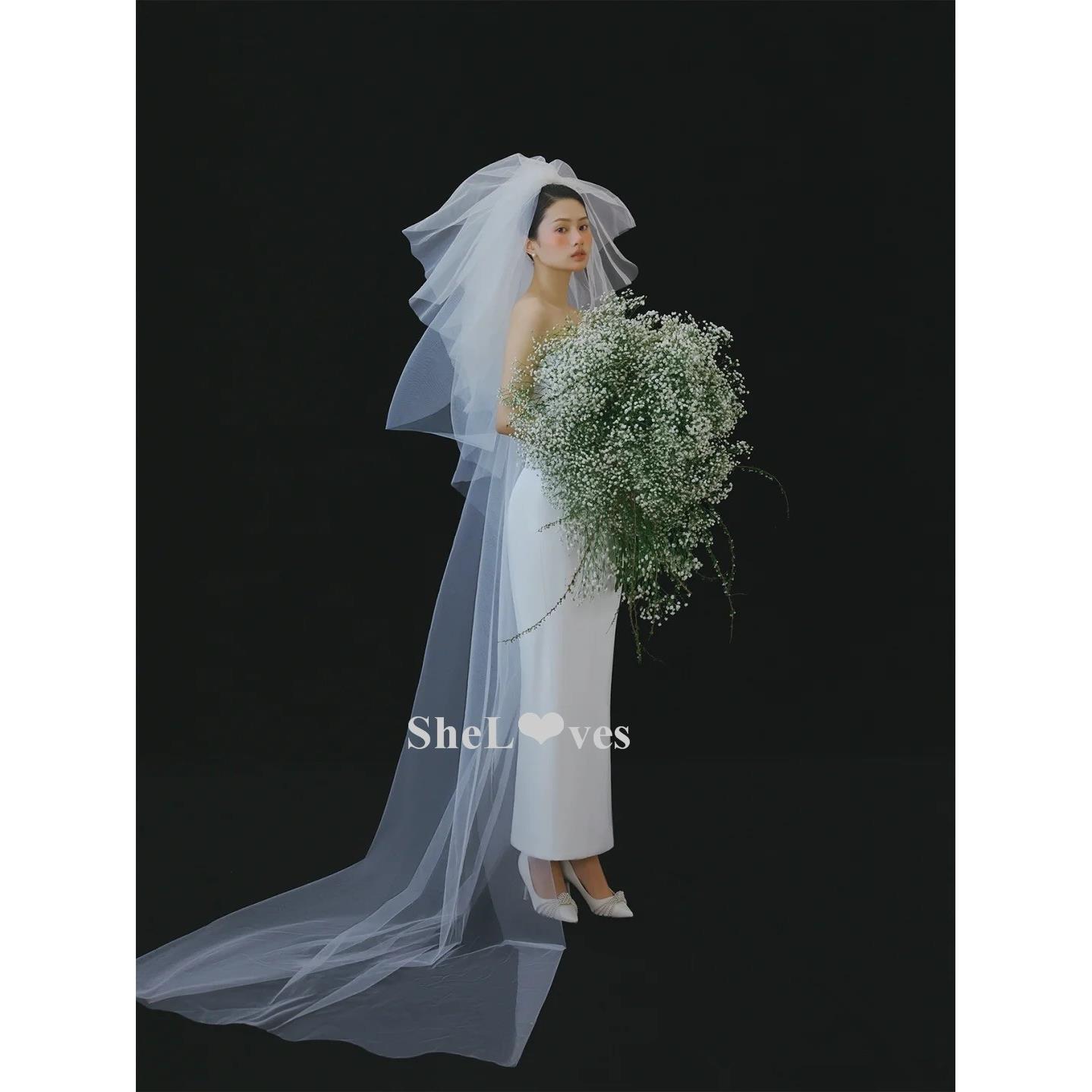 爆款2023新款头纱抓泡云朵蓬蓬头纱韩式新娘摄影造型街拍婚纱跟妆