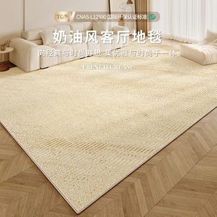 轻奢高级感沙发茶几毯家用大面积防水地垫 奶油风地毯客厅2024新款
