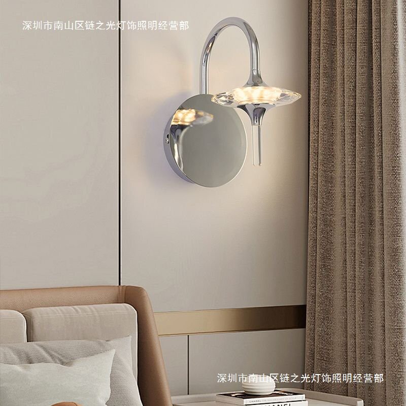 极简别墅复式楼梯长吊灯loft轻奢高端水晶灯大客厅灯简约床头壁灯
