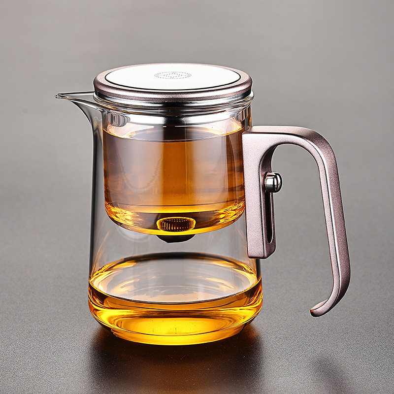 磁吸飘逸杯泡茶壶无杆一键下水办公茶具茶水分离杯家用冲茶1000ML