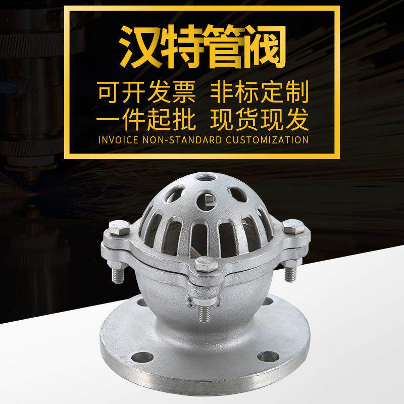 304不锈钢法兰底阀水泵吸水止H12W-6P回阀升降式底阀法兰底阀H42W