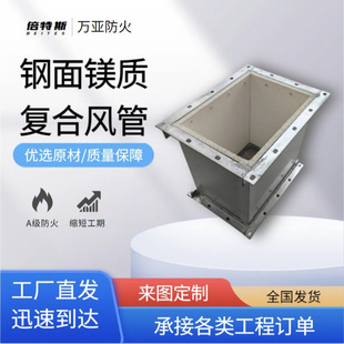 钢面镁质复合风管钢面漂珠防火排烟耐火空调管隔热保温风机耐高温