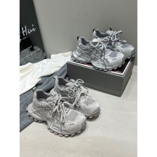 厚底增高老爹鞋女2026年春季新款真皮网面百搭显脚小运动休闲鞋女