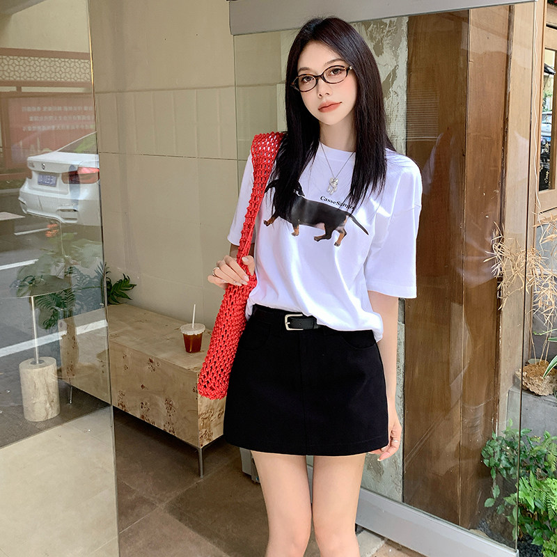 黑色短裙女百搭高腰显瘦A字裙