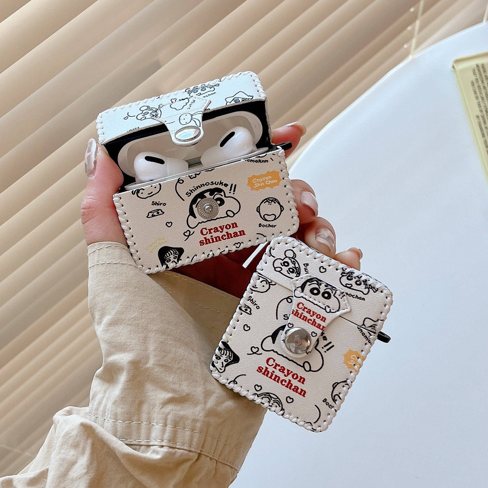 卡通适用airpodspro3耳机壳蜡笔小新苹果耳机保护壳全包连体airpods4简约airpodspro2耳机套二代皮质软壳四代,3C数码配件,耳机保护套,淘宝优惠券,粉丝福利购,淘宝优惠卷