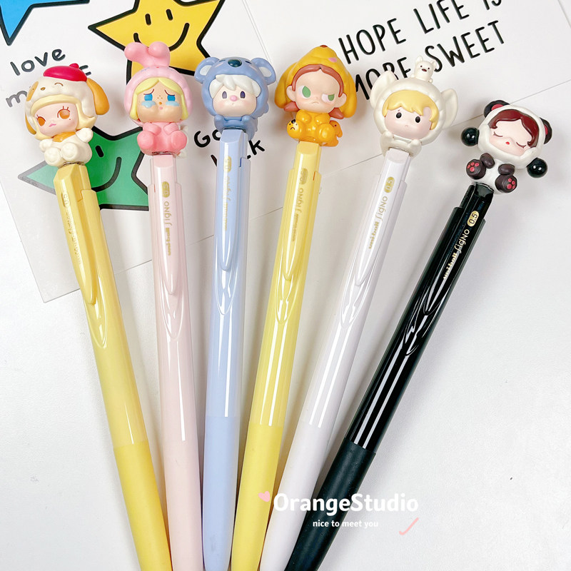 泡泡玛特睡衣派对系列萌粒笔高颜值中性笔创意文具礼物DIY中性笔