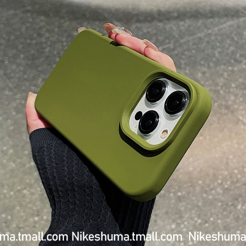 松林绿色iPhone17promax手机壳液态硅胶适用苹果16pro纯色百搭15高级感男女款12/11防摔保护套14plus时尚软壳