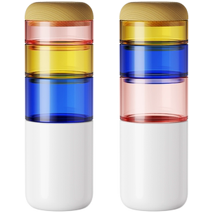 RESONG日诵家居 趣味撞色花瓶 软装摆场玻璃插花彩色花器家居饰品