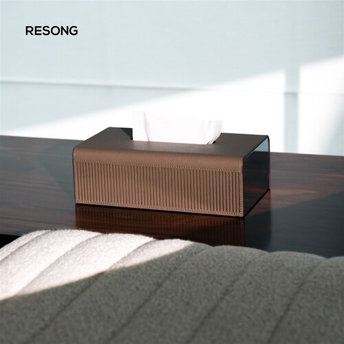 RESONG日诵 拓序纸巾盒 PU皮抽纸盒轻奢简约家居客厅桌面软装饰品