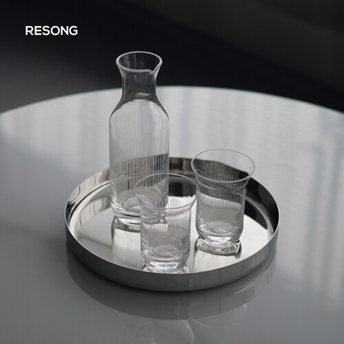 RESONG日诵家居 HD流光精抛不锈钢圆托盘