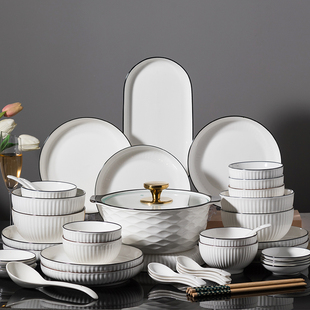 日式简约2026年新款陶瓷碗碟套装家用餐具碗盘碗筷米饭碗盘子组合