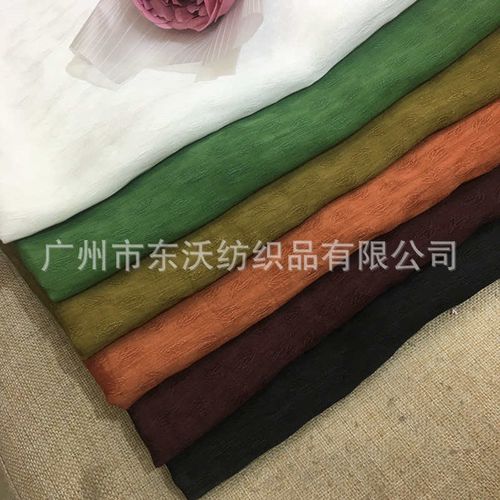 春夏面料透服装面料亚麻厂u家直销丝梭丝麻 薄面料  提花织天