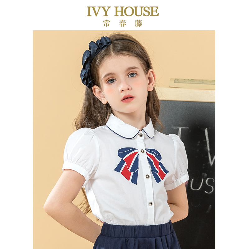 常春藤ivy女童学院风短款polo衫