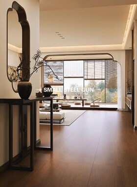 新中式复古法式奶油600x1200焦糖木纹砖L客厅卧室阳台厨房防滑地