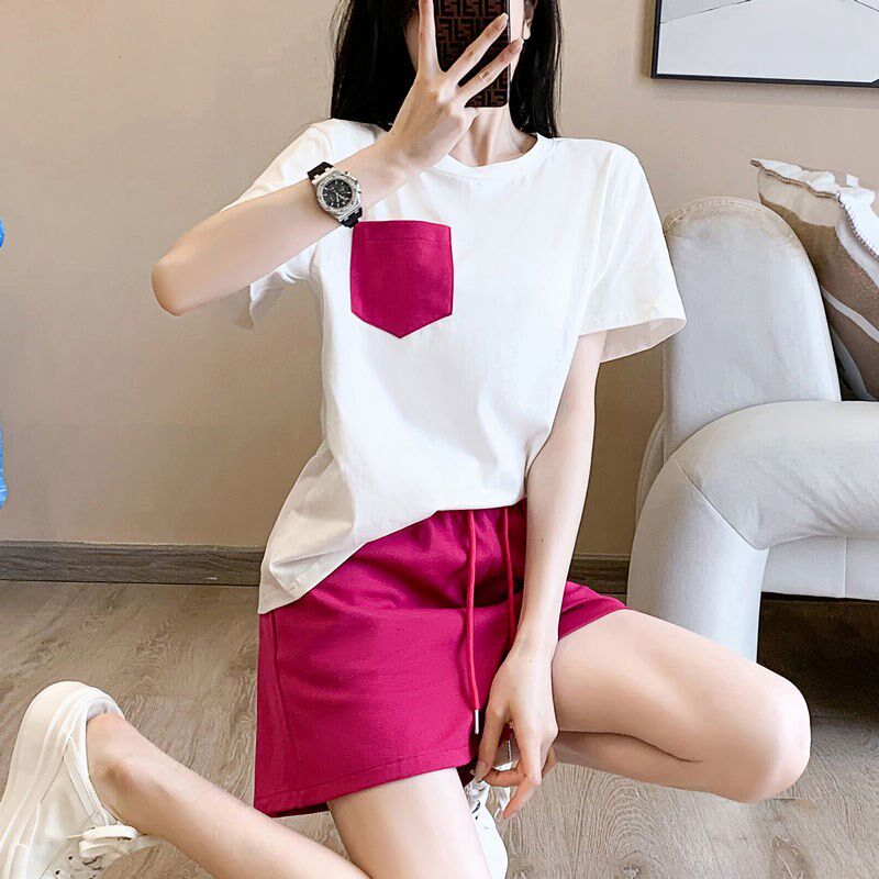 休闲时尚运动服套装女夏装2023小个子网红炸街短裤两件套洋气百搭