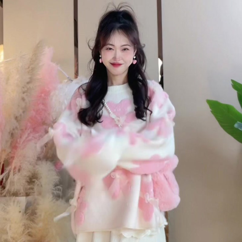 高级感超好看的毛衣女秋冬季2024新款宽松慵懒风爆款洋气时尚上衣图片