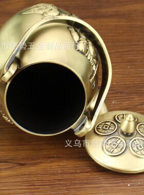 纯黄铜老头壶茶壶办公室茶具工艺品纯铜摆件招财寿星老手提壶铜器