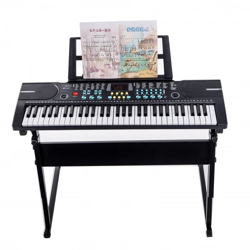 电子琴小型电子琴小型者成年钢琴家A用61键儿童学生立式电子612黑