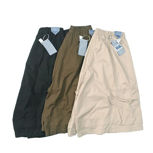 阔腿布短 日式复古做旧水洗多袋工装短裤 休闲宽松五分中裤潮1088