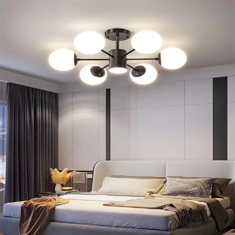 北欧现代简约灯饰魔豆吊灯轻奢创意餐厅卧室大气客厅灯具铁艺玻璃