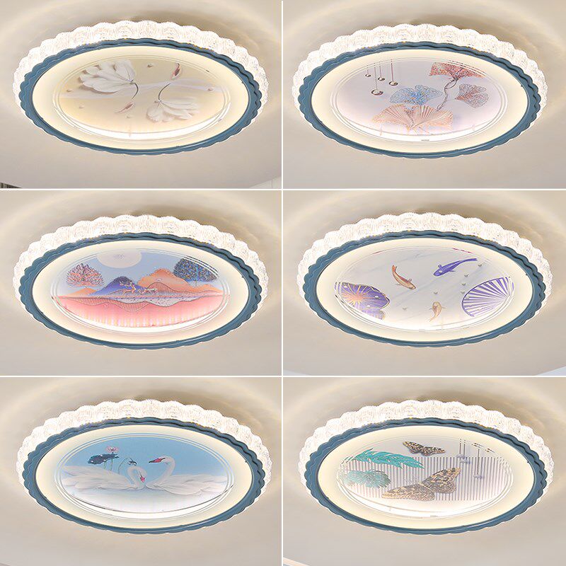 创意卧室灯LED吸顶灯现代简约中山主卧房间书房灯饰圆形餐厅灯具