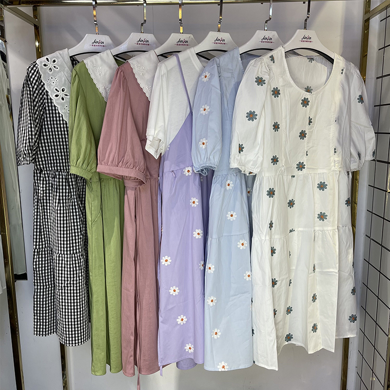 哺乳连衣裙夏季纯棉孕p妇装产前产后怀孕期上衣裙子辣妈哺乳期外