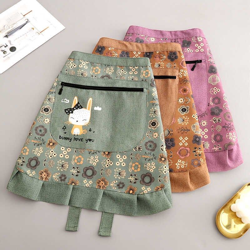 夏季薄款半身围裙家用厨房防污耐磨帆布围腰成人做饭半截工作服女,家庭/个人清洁工具,围裙,淘宝优惠券,粉丝福利购,淘宝优惠卷