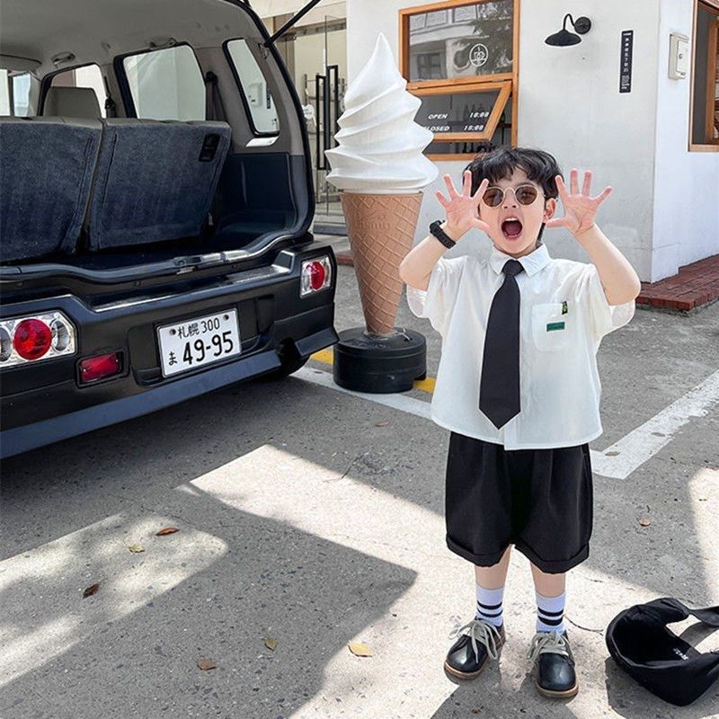 儿童夏装男童套装宝宝2025夏季新款白衬衫主持人花童礼服表演服,童装/婴儿装/亲子装,儿童演出服,淘宝优惠券,粉丝福利购,淘宝优惠卷