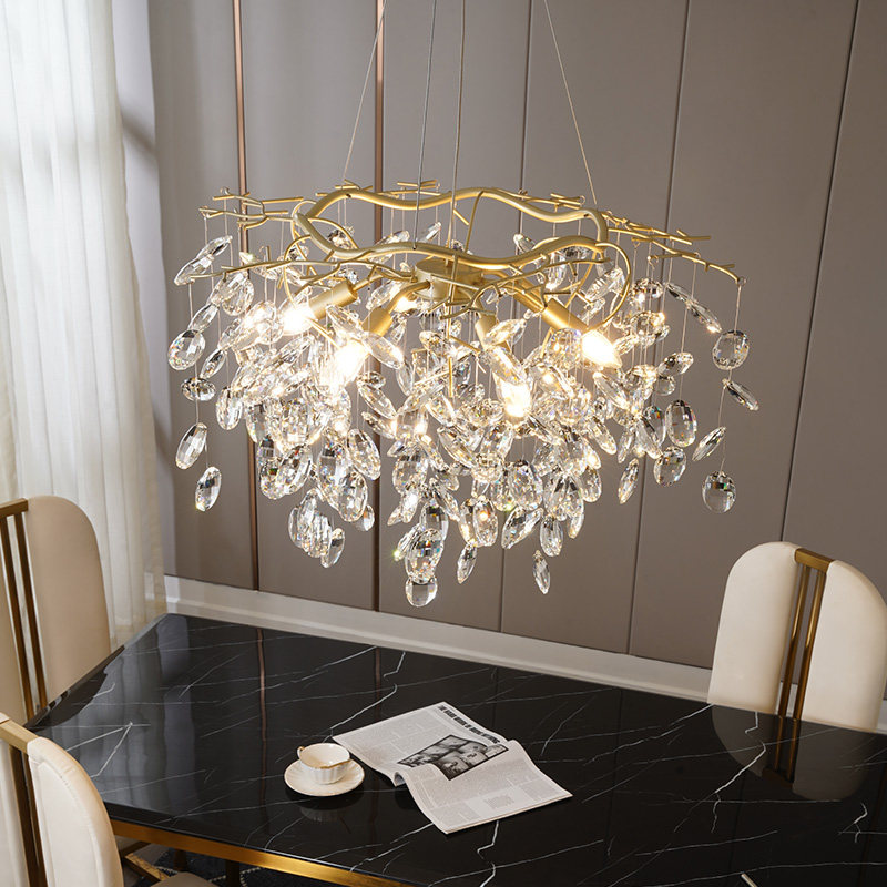 客厅灯轻奢后现代简约欧式灯奢华大气家用灯具餐厅卧室水晶吊灯