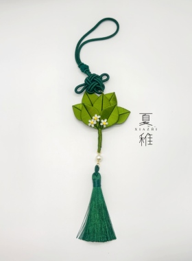 柚子叶手工缠花diy材料包挂件碌柚叶新车后视镜饰品送礼成品