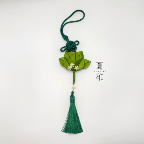 柚子叶手工缠花diy材料包挂件碌柚叶新车后视镜饰品送礼成品