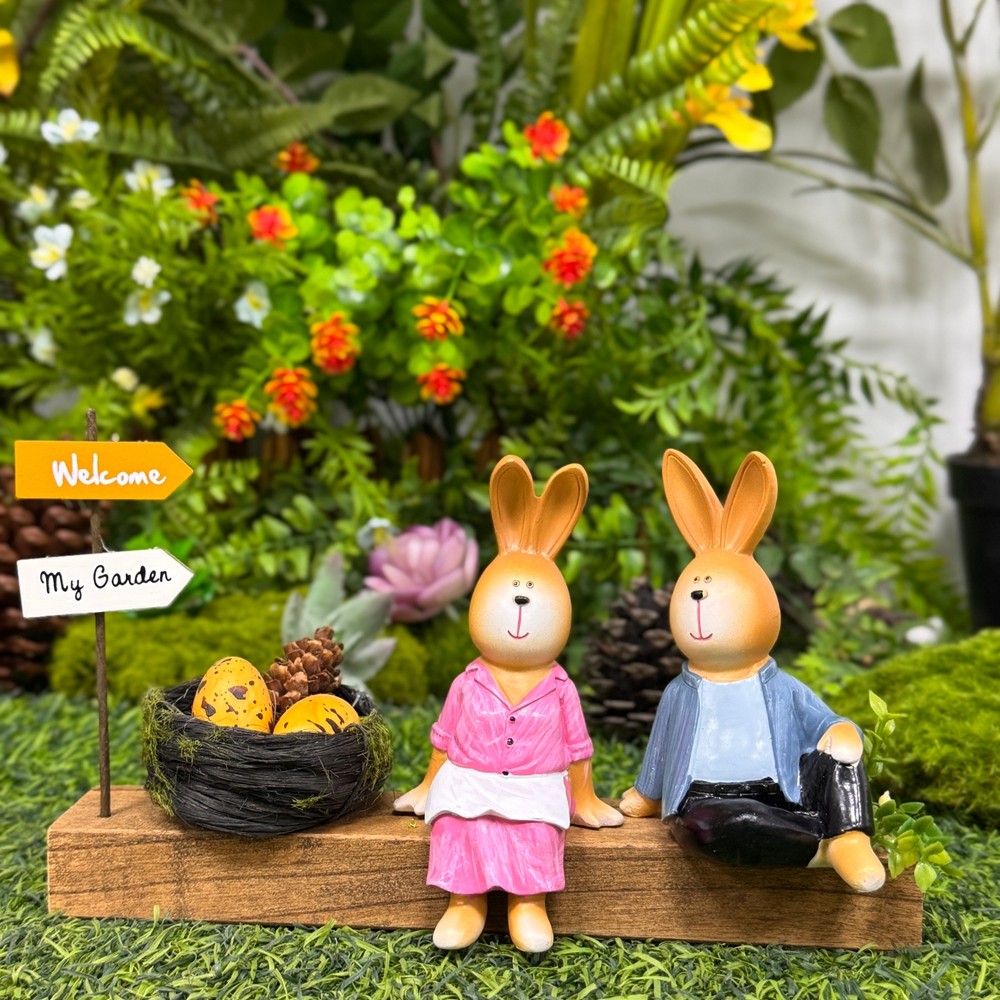 情侣创意兔子花园阳台花盆假山微景观造景装饰送礼女孩摆件,家居饰品,户外/庭院摆件,淘宝优惠券,粉丝福利购,淘宝优惠卷