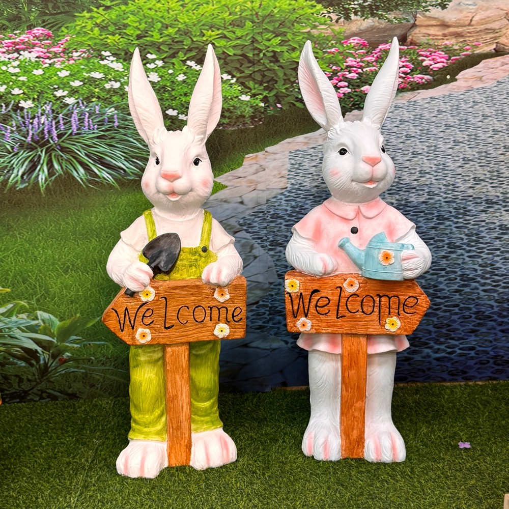 卡通大号情侣兔子欢迎牌幼儿园户外花园庭院布置装饰品摆件,家居饰品,户外/庭院摆件,淘宝优惠券,粉丝福利购,淘宝优惠卷