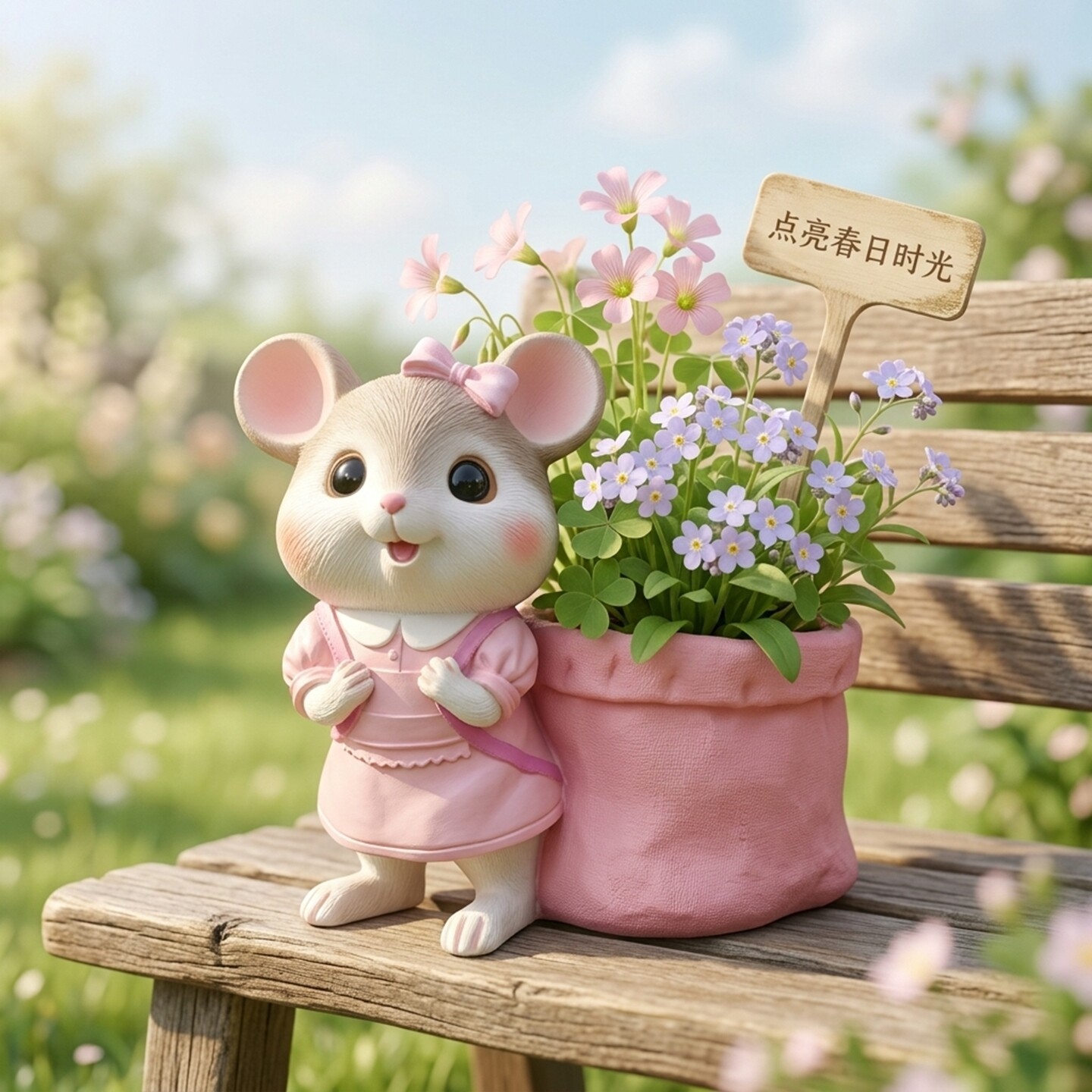 可爱袋鼠树脂花盆庭院阳台摆件图片