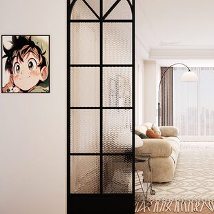 卫生间玄关装 奶油遮挡玻璃隔断客厅屏风法式 饰风
