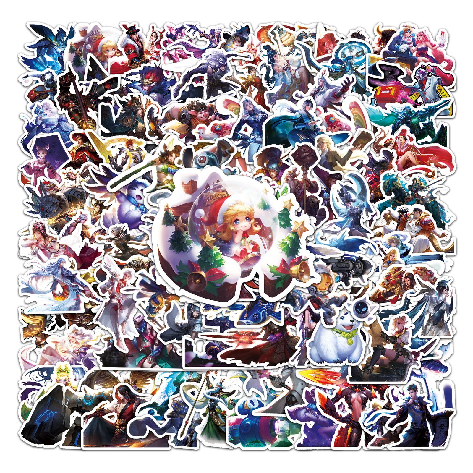 100张王者荣耀系列姜子牙貂蝉妲己炫酷游戏人物周边防水装饰贴纸