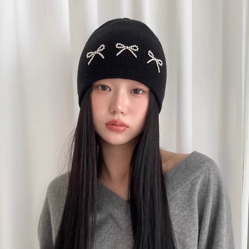 ins博主同款秋冬季蝴蝶结针织毛