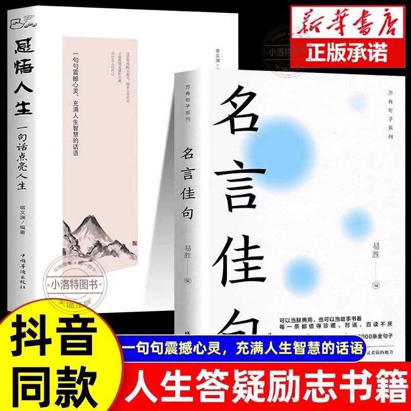 官方正版名言佳句+感悟人生语录大全人生感悟初中生高中生小学生名人名言经典语录励志书籍格言警句优美句子积累好词好句好段大全